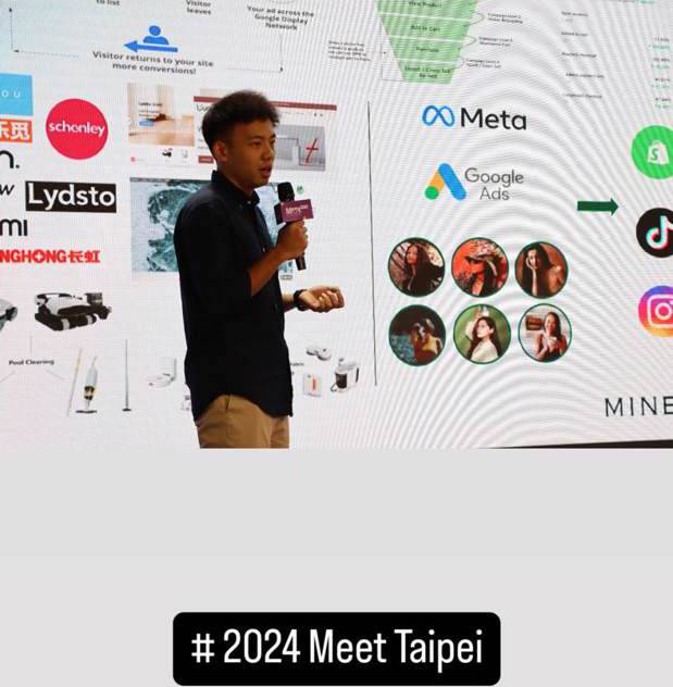 Dexter on stage with a mic at Meet Taipei 2024